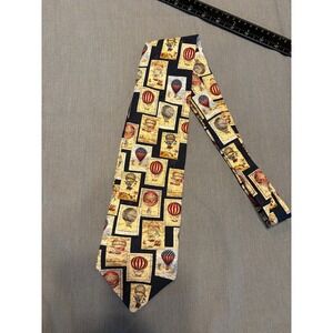 Tango by Max Raab Silk Tie Americana Series Aerostatic Balloons Circa 1800 Navy